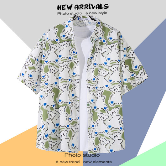 Camisa Estampada Tailandesa Manga Corta para Hombre - Image 10