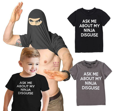 Playera Familiar a Juego - Papá e Hijo con Diseño de Letras y Caricaturas - Image 9