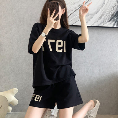 Conjunto Deportivo Mujer Shorts y Blusa Suelta - Traje Casual Cómodo Dos Piezas - Image 5