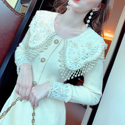 Vestido Midi Elegante con Cuello de Muñeca y Manga Larga - Image 3