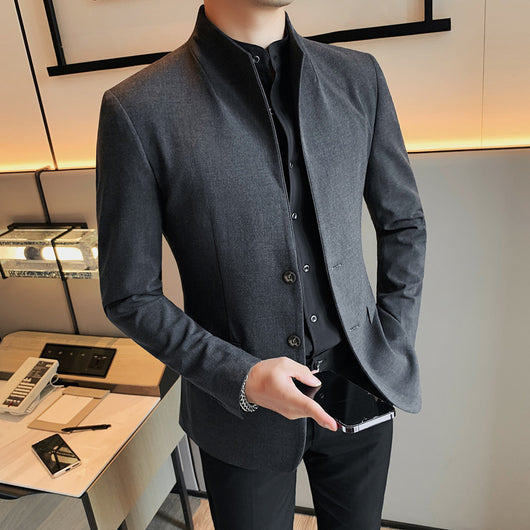 Blazer Slim Fit Ruoshuai para Hombre - Chaqueta Casual de Otoño - Image 3