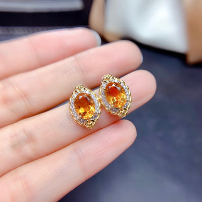 Conjunto de Citrino: Anillo, Colgante y Aretes - Image 9