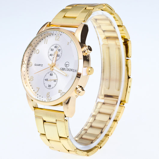 Reloj de Pulsera Dorado con Correa Dual y Movimiento de Cuarzo - Image 4