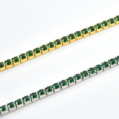 Pulsera de Plata Esterlina S925 con Piedra Verde y Detalles de Diamantes - Image 4