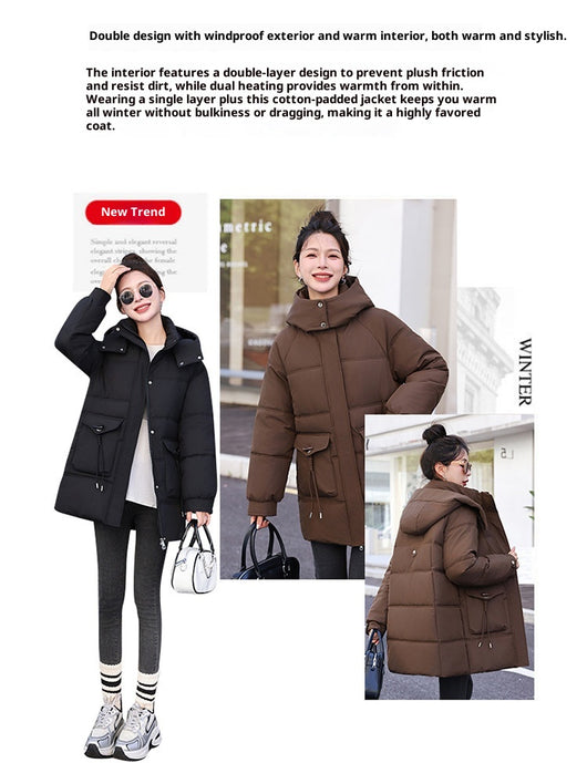 Abrigo de Invierno Coreano para Mujer - Algodón Grueso Largo - Image 23