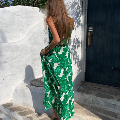 Vestido Halter Chiffón Elegante con Escote en V y Bajo Irregular - Image 3