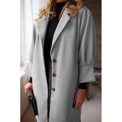 Abrigo de Lana para Mujer con Cuello Solapa y Mangas 3/4 - Otoño e Invierno - Image 12