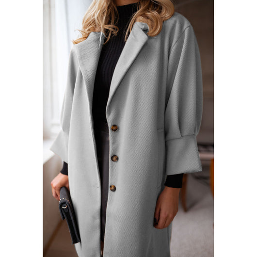 Abrigo de Lana para Mujer con Cuello Solapa y Mangas 3/4 - Otoño e Invierno - Image 12