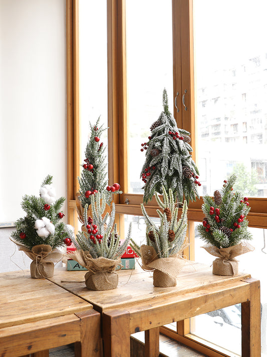 Árbol de Navidad Miniatura de Escritorio con Adornos Pequeños