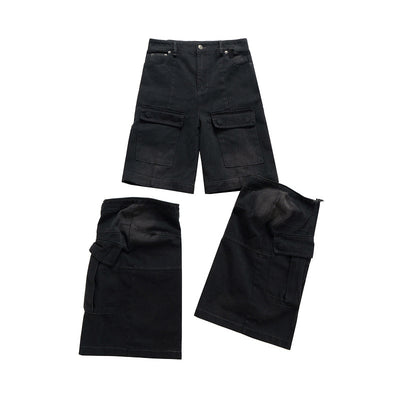 Overol Denim Vintage Desgastado con Bolsillos Múltiples y Doble Uso - Image 22