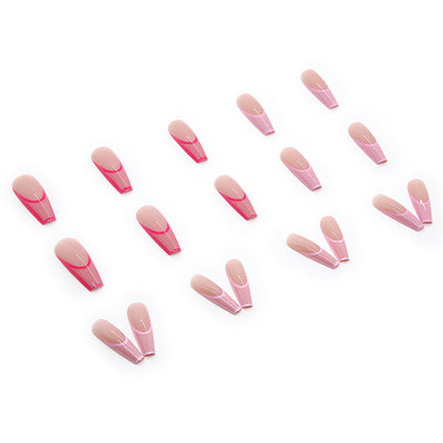 Adhesivos de Uñas Largas con Degradado Rosa - Image 5