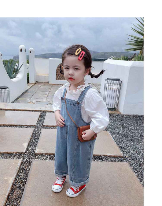 Pantalones Denim Infantiles con Tirantes para Otoño - Image 36