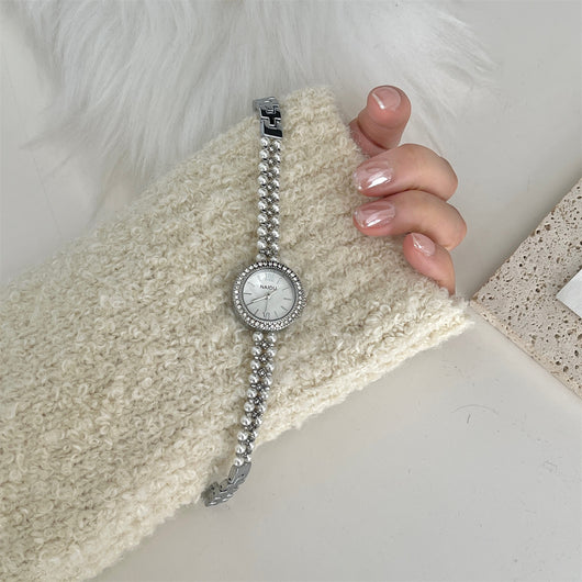 Reloj Pulsera de Perlas Estilo Clásico Elegante - Image 3