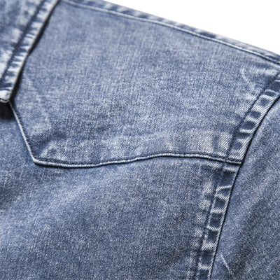 Camisa de Mezclilla para Hombre Resistente con Lavado Industrial - Image 9