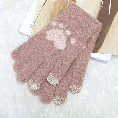 Guantes Tejidos de Invierno con Contraste de Colores y Forro Polar para Mujer - Image 18