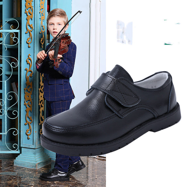 Zapatos Escolares de Cuero Negro para Niño