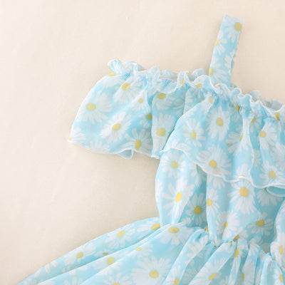 Vestido Princesa Niña con Tirantes Florales - Colección Verano - Image 3