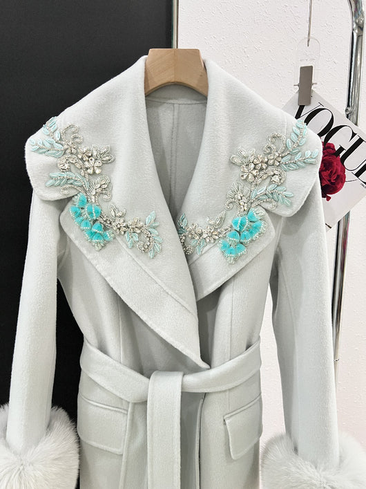 Abrigo Reversible de Lana y Cachemira para Invierno - Largo Elegante para Mujer - Image 11