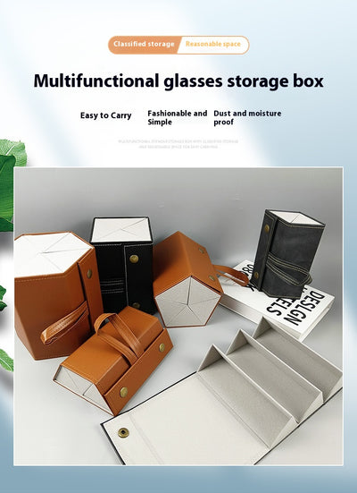 Estuche Multiseccional para Gafas en Cuero - Organizador Plegable - Image 37