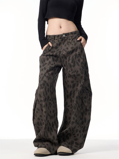 Pantalones Jeans Leopardo Retro Mujer Cintura Alta Pierna Ancha - Image 18
