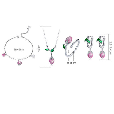 Conjunto de Collar y Aretes Flor Botánica - Image 9