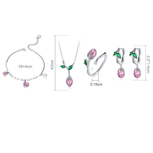 Conjunto de Collar y Aretes Flor Botánica - Image 9