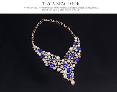 Four-piece bridal jewelry set with gold-toned necklace, earrings, bracelet, and ring, featuring amber and clear rhinestones with faux pearls. - Image 14