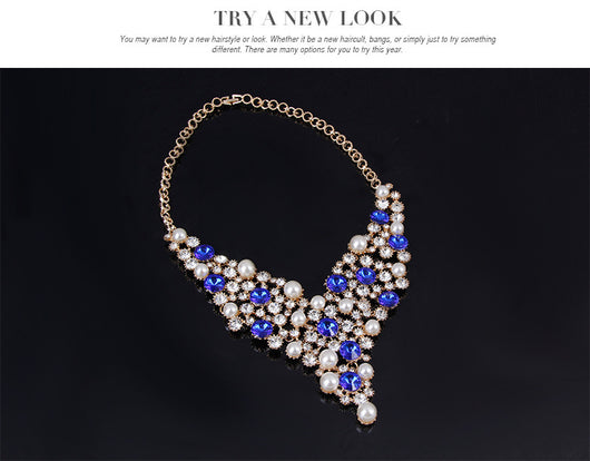 Four-piece bridal jewelry set with gold-toned necklace, earrings, bracelet, and ring, featuring amber and clear rhinestones with faux pearls. - Image 14