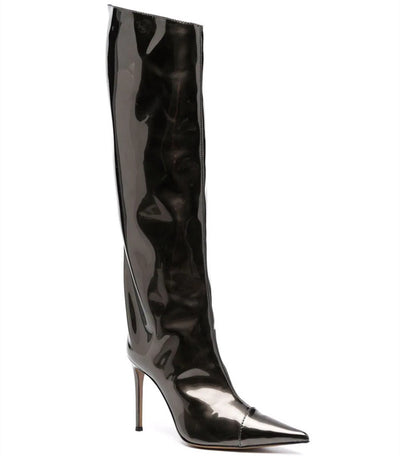 Botas Altas hasta la Rodilla de Cuero Charolado con Punta Aguda - Image 18