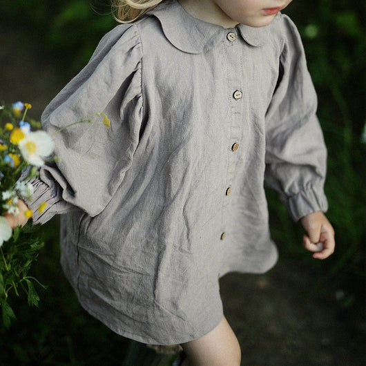 Blusa Princesa Niña Cuello Muñeca Algodón y Lino - Image 2