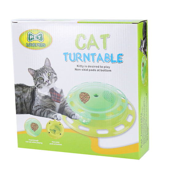 Juguete Interactivo para Gatos con Campana, Bola y Plataforma Giratoria