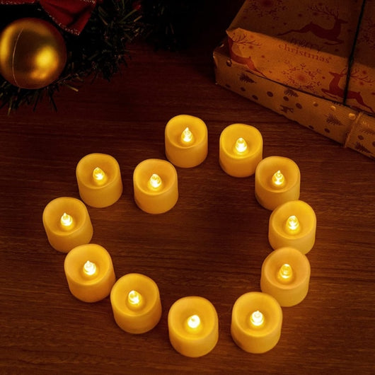 Set de 12 Velas LED sin Llama con Efecto Parpadeante para Confesionarios