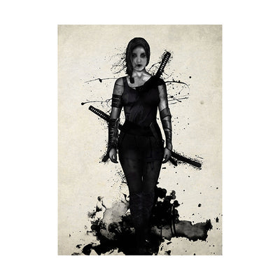 Cuadro Decorativo Samurai en Blanco y Negro - Image 10