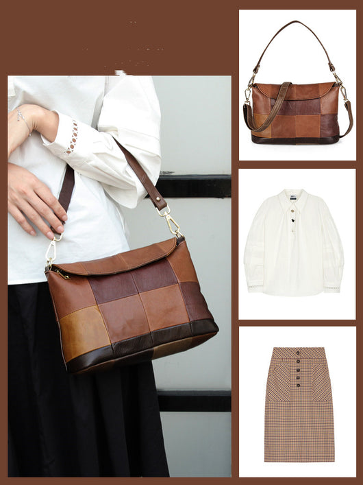Bolso Mensajero de Cuero Retro para Mujer - Piel de Vaca Genuina - Image 4