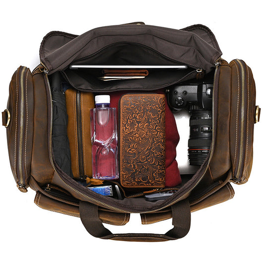 Bolso de Viaje Vintage Cuero Crazy Horse - Estilo Retro Funcional - Image 2