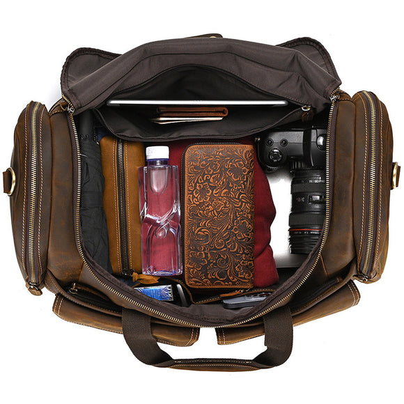 Bolso de Viaje Vintage Cuero Crazy Horse - Estilo Retro Funcional
