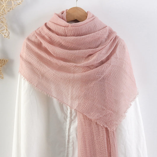 Pañuelo de Algodón y Lino Plisado Monócromo - Toalla para Cabello Mujer - Image 53