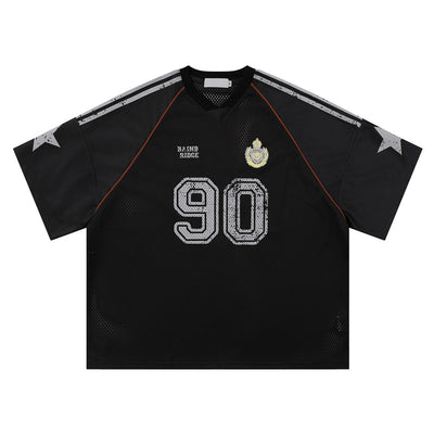 Camiseta Suelta Estilo Graffiti Star para Hombre - Image 6