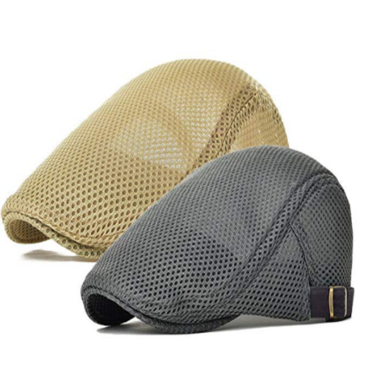 Boina Ajustable de Malla Estilo Newsboy - Gorra Plana Vintage