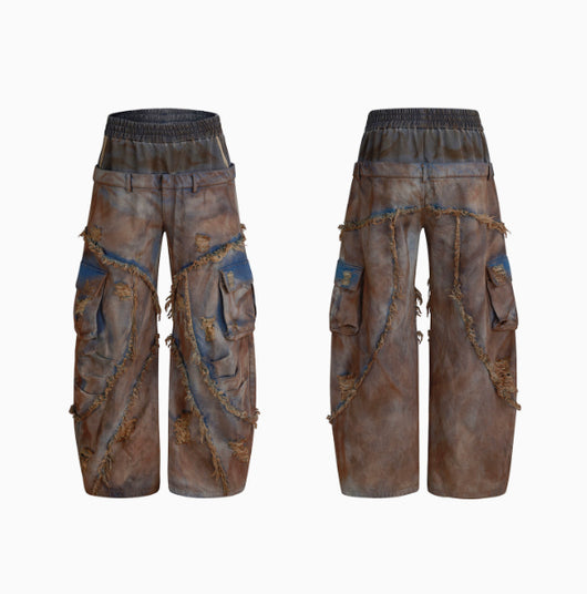 Jeans Vintage Efecto Desgastado Dos Piezas Tinte Natural - Image 9
