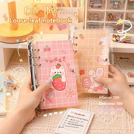 Cuaderno Espiral Suelto Contadora Adorable con Corazones - Diario de Notas