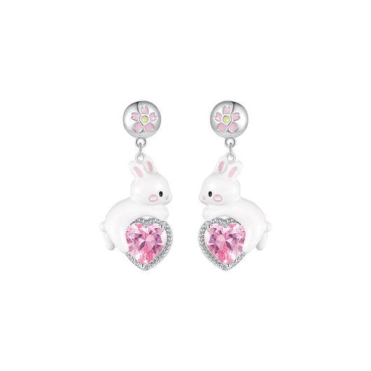 Aretes Corazón Conejo Serie Flor de Cerezo - Image 6