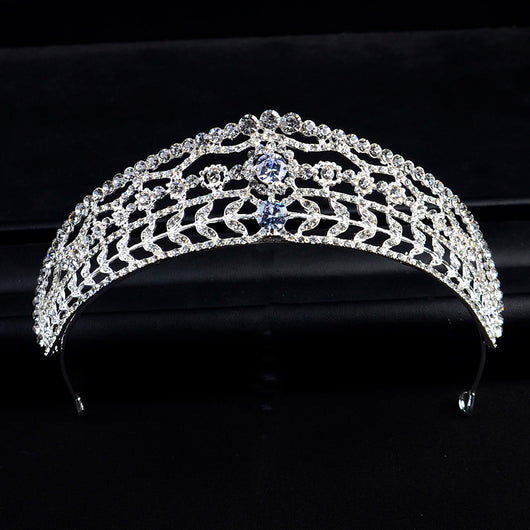 Tocado Nupcial Barroco Coreano con Diamantes para Boda - Image 7