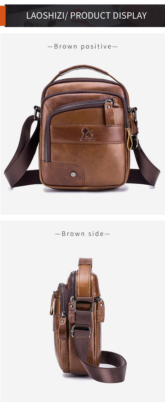 Bolsa Bandolera de Cuero Genuino para Hombre - Diseño Minimalista - Image 11