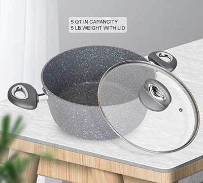 Olla para Sopa de Piedra Mineral Antiadherente con Asas - Uso Doméstico - Image 2