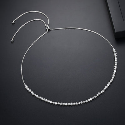 Collar Ajustable de Circonita Brillante para Mujer - Joyería de Moda Bicolor - Image 6