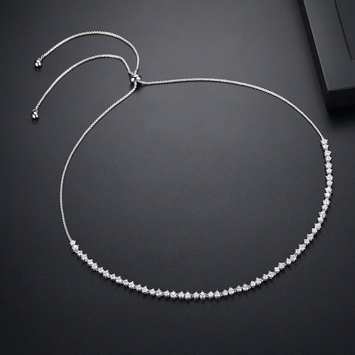Collar Ajustable de Circonita Brillante para Mujer - Joyería de Moda Bicolor - Image 6