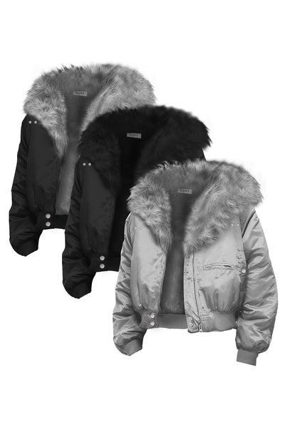 Chaqueta de Piel de Visón Tallada para Invierno - Estilo Air Force - Image 4
