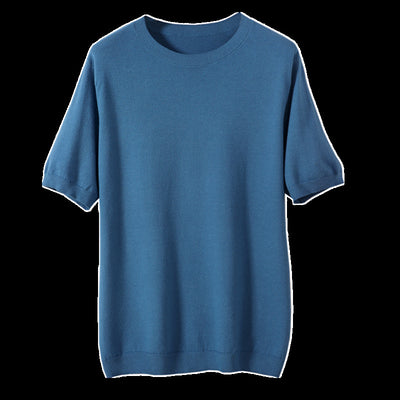 Camiseta Básica de Punto Cuello Redondo Manga Corta para Hombre - Image 17