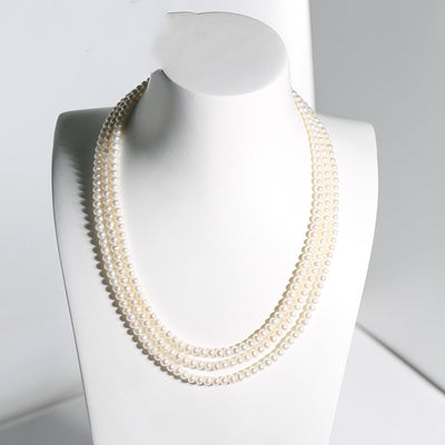 Collar de Perlas de Agua Dulce en Tres Capas - Image 11